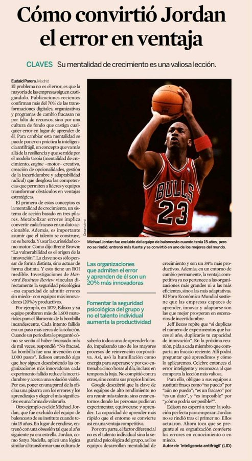 virginiog's tweet photo. Un fallo no es un fracaso, es un dato

El 70% de las transformaciones fracasan por castigar el fallo  

La clave es la inteligencia antifrágil: convertir errores en datos accionables

Las empresas que fomentan la seguridad psicológica son 20% más innovadoras y 34% más productivas https://t.co/Bs2pM4WAOr