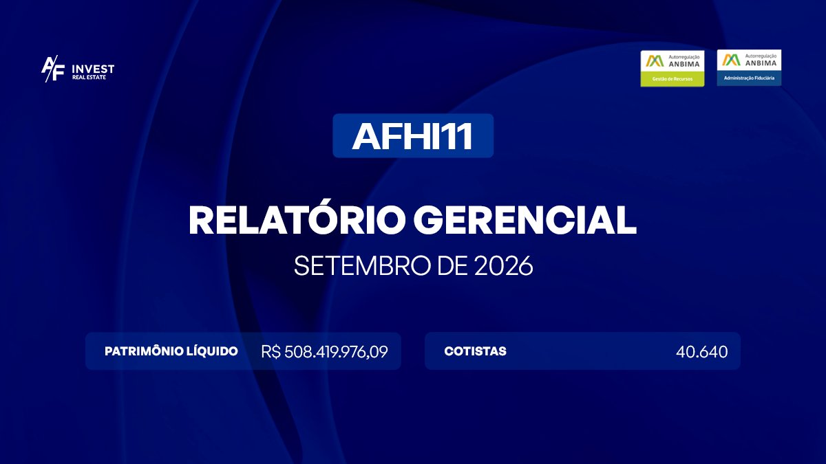 afhi11_fii's tweet photo. O relatório gerencial do fundo AFHI11 de setembro/26 está disponível, acesse o link abaixo para visualizá-lo.

https://t.co/z3kAoWN43r

#AFHI11 #relatorio #fii https://t.co/9pmQ8t1bBE