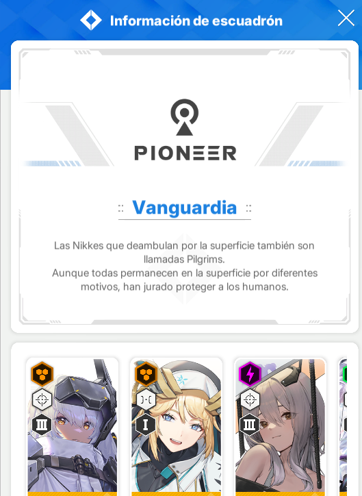 NikkeGOM's tweet photo. Bueno... ya encontré la primera cosa que no me agrada tanto, y es que tradujeron los nombres de los escuadrones. Hubiera preferido que se quedaran en inglés. ¿Ustedes qué opinan?
#NIKKE https://t.co/JjMWyMUYoC