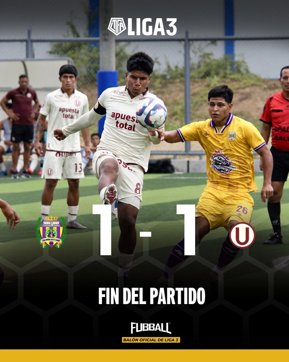linfa_fpf's tweet photo. ¡EMPATE EN EL ESTADIO WILLIAM CHIROQUE! 👏🏽

👉🏾 Juventud Cautivo igualó 1-1 ante Universitario por la fecha 2 del Grupo B de la Fase Final de Liga 3 🏆🇵🇪 

#LINFA #Liga3 https://t.co/sROh7LbAHH