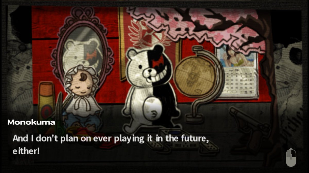 Edborlon's tweet photo. In an attempt to create despair, monokuma starts acting like the average UTDRtwt user https://t.co/2uijsOgGOc