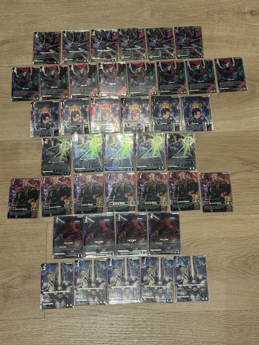 ChampagneVII's tweet photo. Grand Pilot TCG store opening over 50 cases of GD06. Get ready for Gundam GCG Regionals and Continental Finals!

First 7 cases of Purple AA pulls

Pre-order now and everything will be shipped starting on October 30th.

#GD06 #GCG #GundamTCG https://t.co/6BPlTuleXo