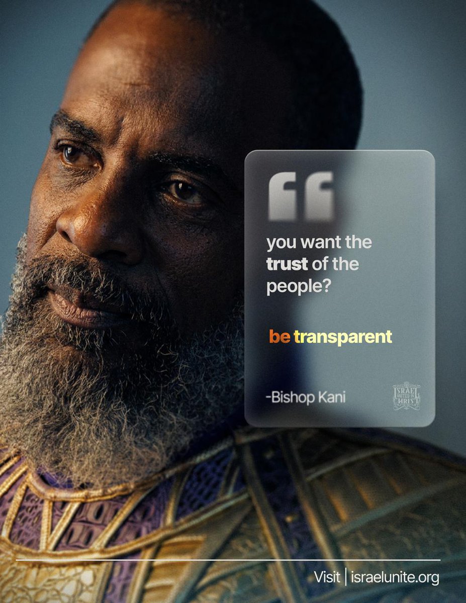IUICVIRGINIA's tweet photo. “You want the trust of the people? Be transparent.”
#DailyBread #BibleVisuals #Bible #Scriptures #IUIC #Israelites https://t.co/iS4aPg9GS4