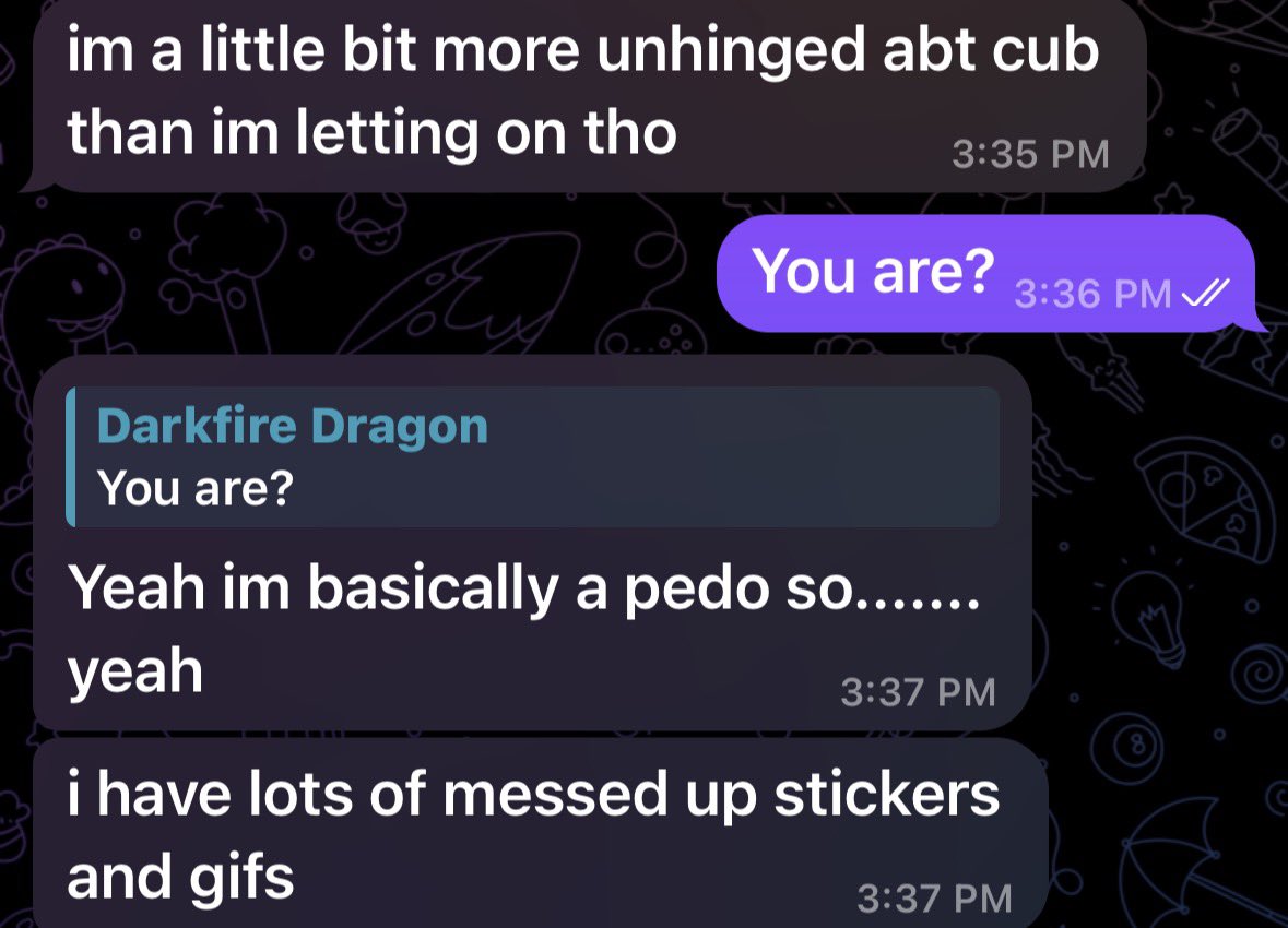 fennixfortnite's tweet photo. Sooo this person is a pedo... 

(Last picture is on telegram) https://t.co/ccvpRZrQu9