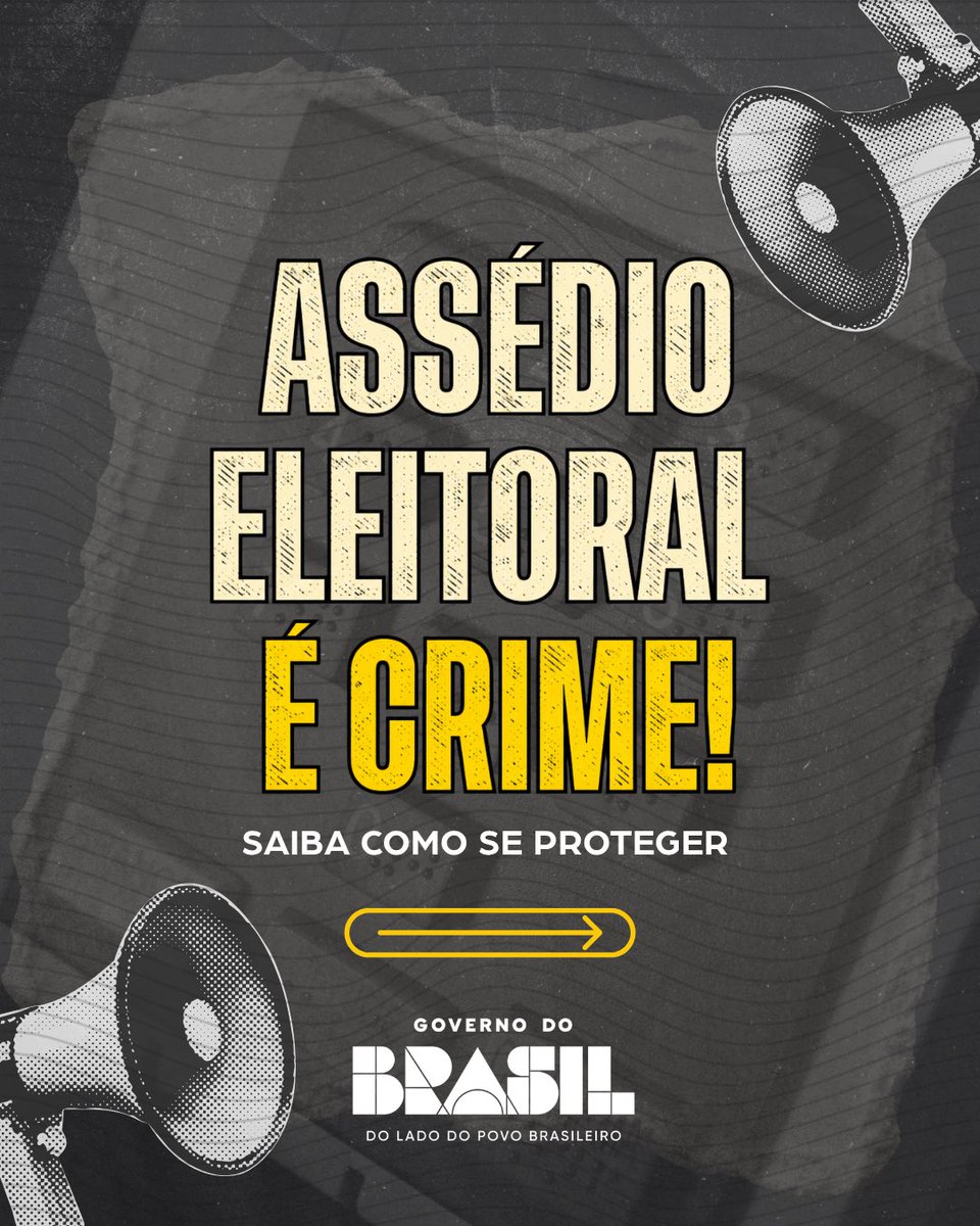 govbr's tweet photo. 📢 Assédio eleitoral é crime! Seu voto e suas convicções políticas são decisões exclusivamente suas. Nenhum empregador ou chefe tem o direito de controlar, pressionar ou punir você pela sua posição política.

👇 https://t.co/dnHE3Pk19k
