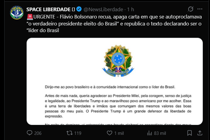 ricllima1975's tweet photo. Resistência? O cara publica uma carta e depois altera o conteúdo.  Mudou de presidente eleito para líder. UMA CARTA PARA O MUNDO PORRA! 
Esse é o líder? Que palhaçada é essa?
O pai chama o Xandão para ser seu vice.
Depois a Michelle me dá um beijinho no rosto do Xandão.
Eu não entendo essa família. Sinceramente.