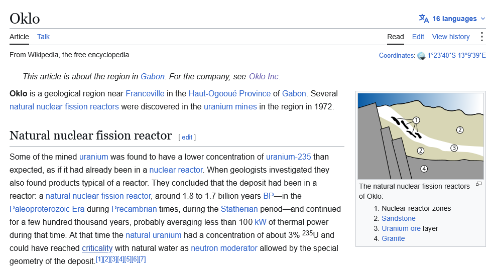 mauthe_doog's tweet photo. You're telling me humans could have learned how to make a nuclear fission reactor from a NATURALLY OCCURRING one in Oklo? 
Alright this one really is just God having a laugh. https://t.co/Rz7xN4o7mW