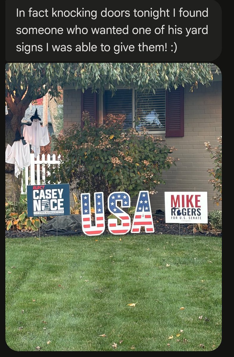 Hurricane4MI's tweet photo. Chris in Plymouth went door knocking for Casey Noce this evening! 🇺🇸🔥

Be like Chris, get out there and make an impact this election season ✅ https://t.co/4na5tPLJUO