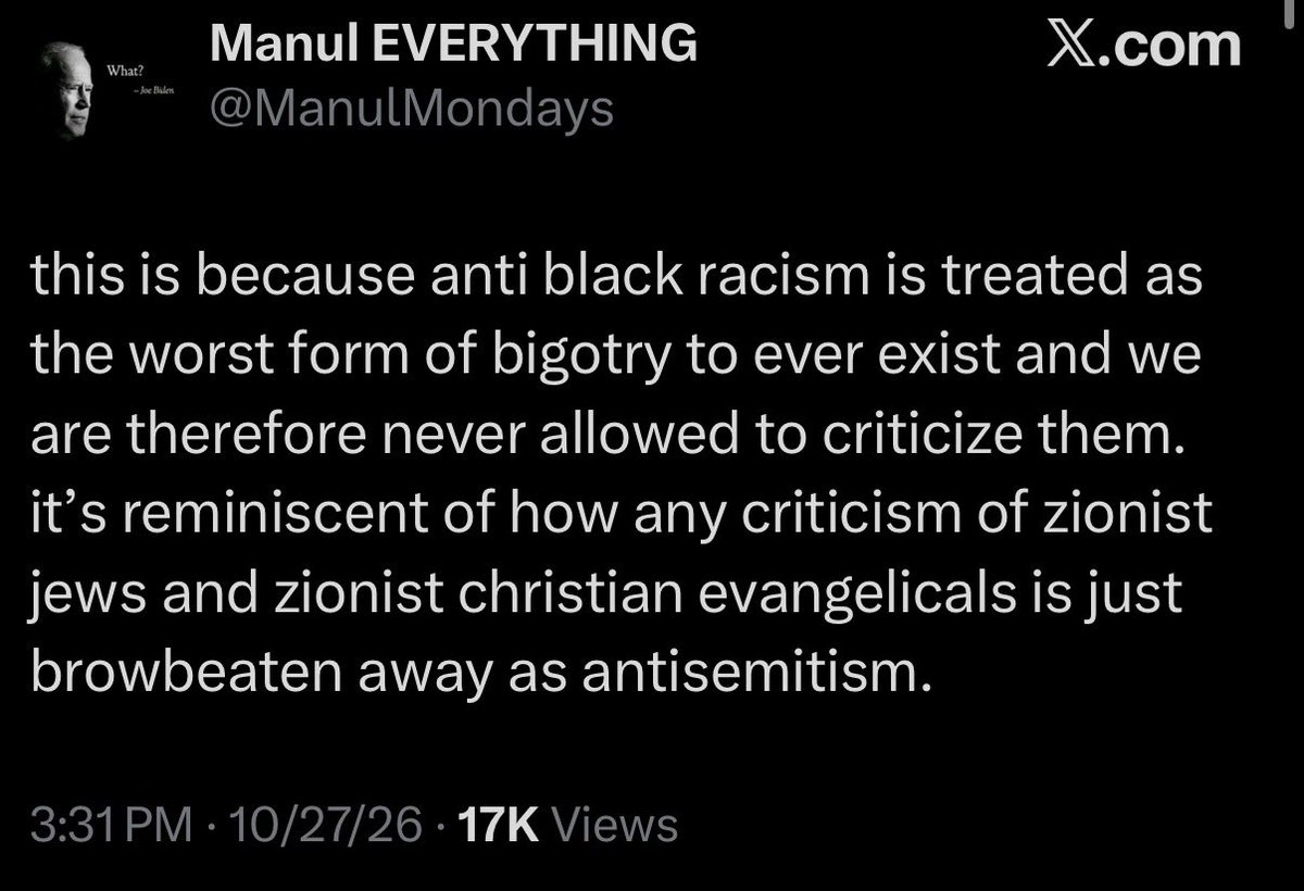 Llghtnlng_Blade's tweet photo. Yeah I wonder why black people critique you when you’re out here comparing us to Zionists https://t.co/8F3KtjHf2M