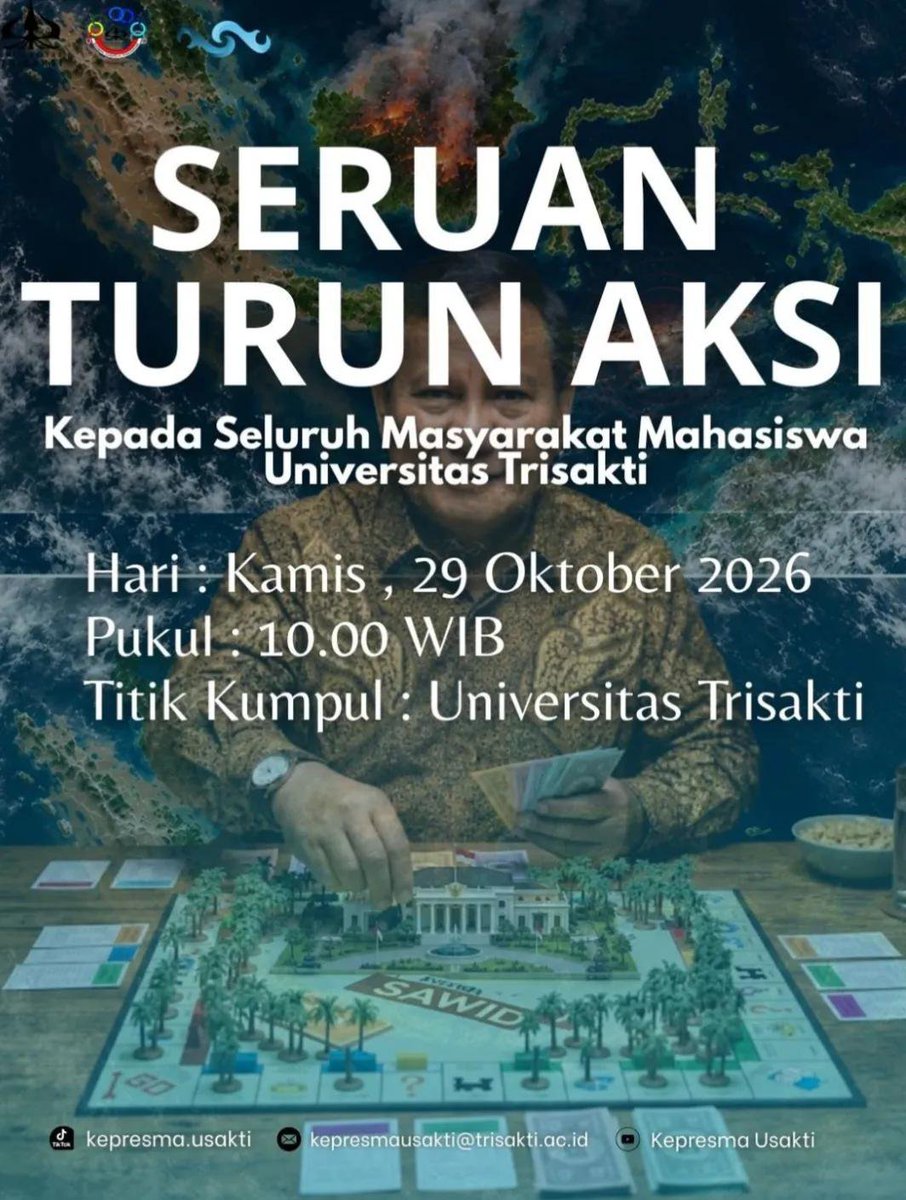 cariaeosa's tweet photo. HARI INI KAWAN-KAWAN DARI TRISAKTI YANG AKAN TURUN KE ISTANA NEGARA, AYO KITA KAWAL SEPERTI AKSI SEBELUMNYA! 

PANJANG UMUR PERJUANGAN!! https://t.co/DknEOTrjNG