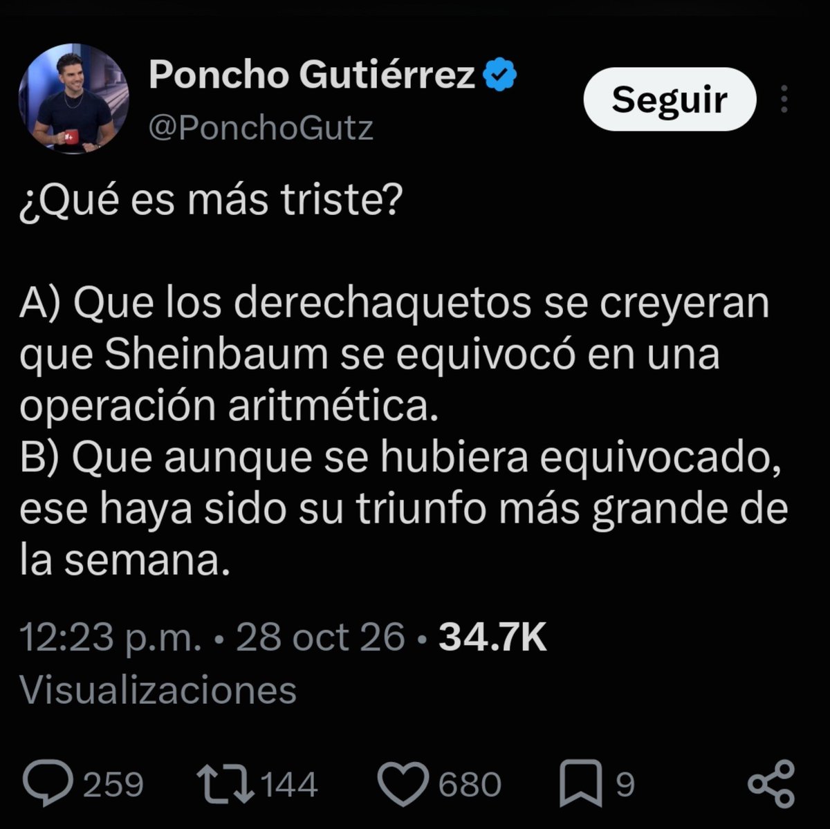 AlexBaks82's tweet photo. Se borró el tuit de poncho...
No hay problema, aquí se lo guardamos. https://t.co/JJP2R2a9be