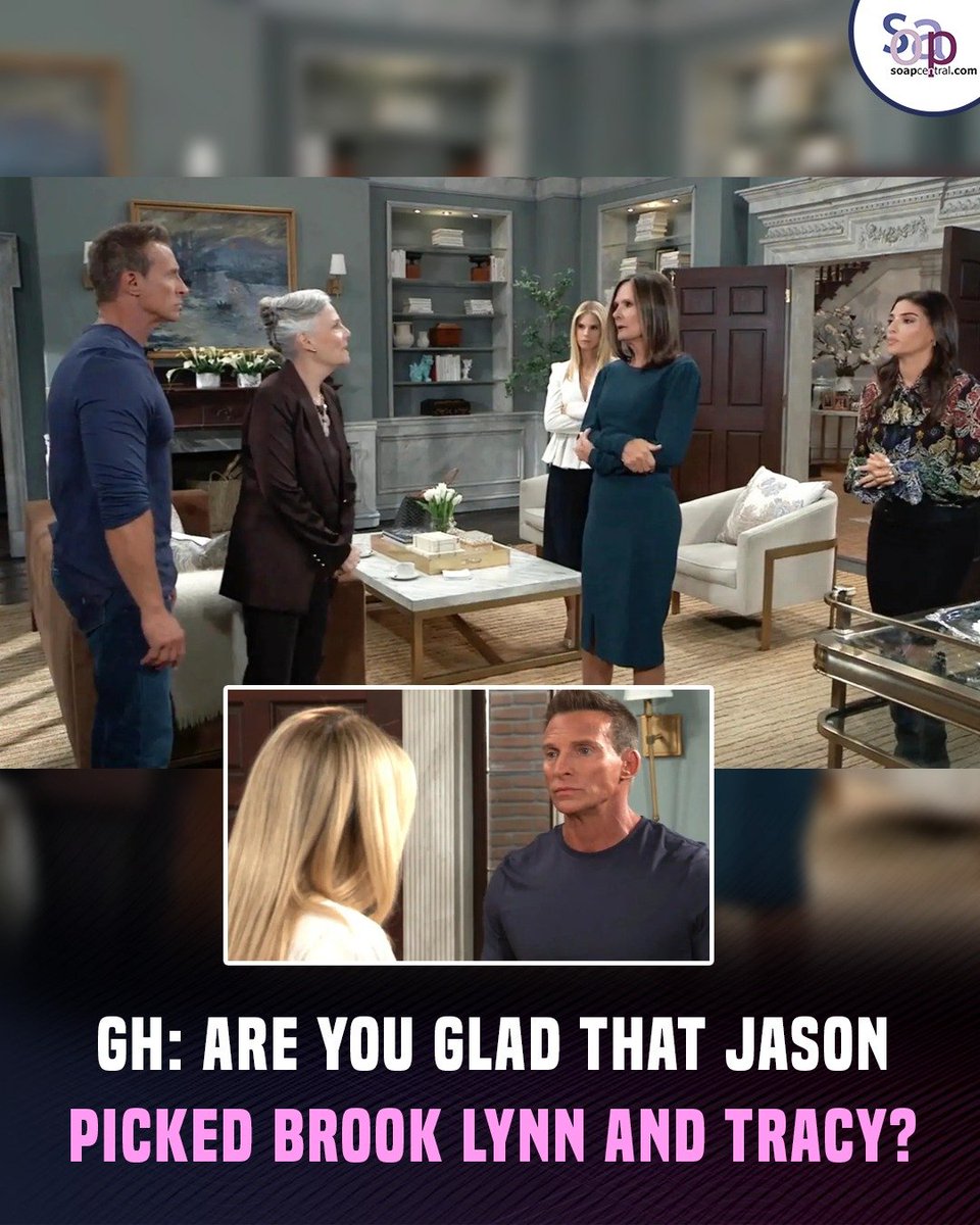 soapcentral's tweet photo. Jason has made his choice, and Brook Lynn and Tracy are the ones he’s backing. Do you think he made the right decision, or could this choice create even more drama in Port Charles? 👀

#GH
#GeneralHospital
#SoapOpera https://t.co/fmVxPQV4aT