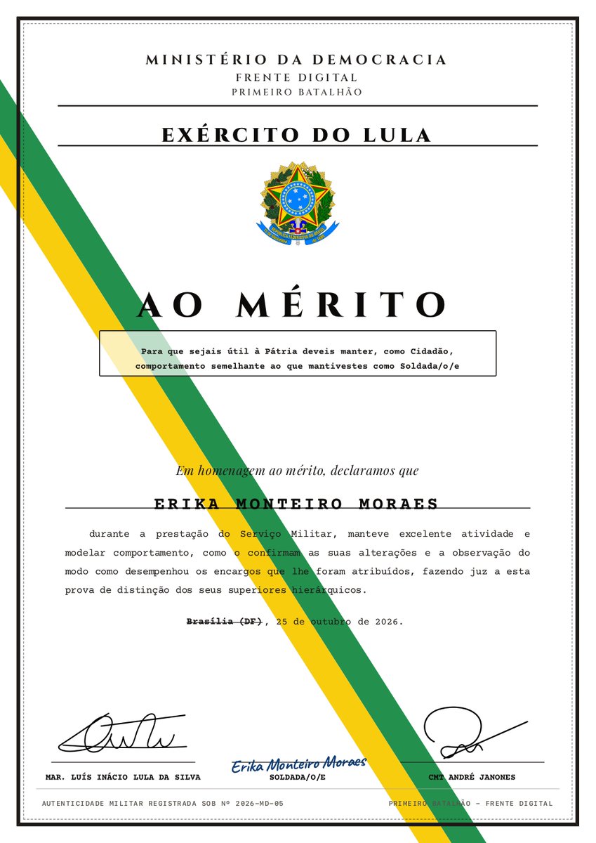 Monteiro13Erika's tweet photo. Uma honra receber meu certificado.  #BoraLula https://t.co/8NNVGWWKxq