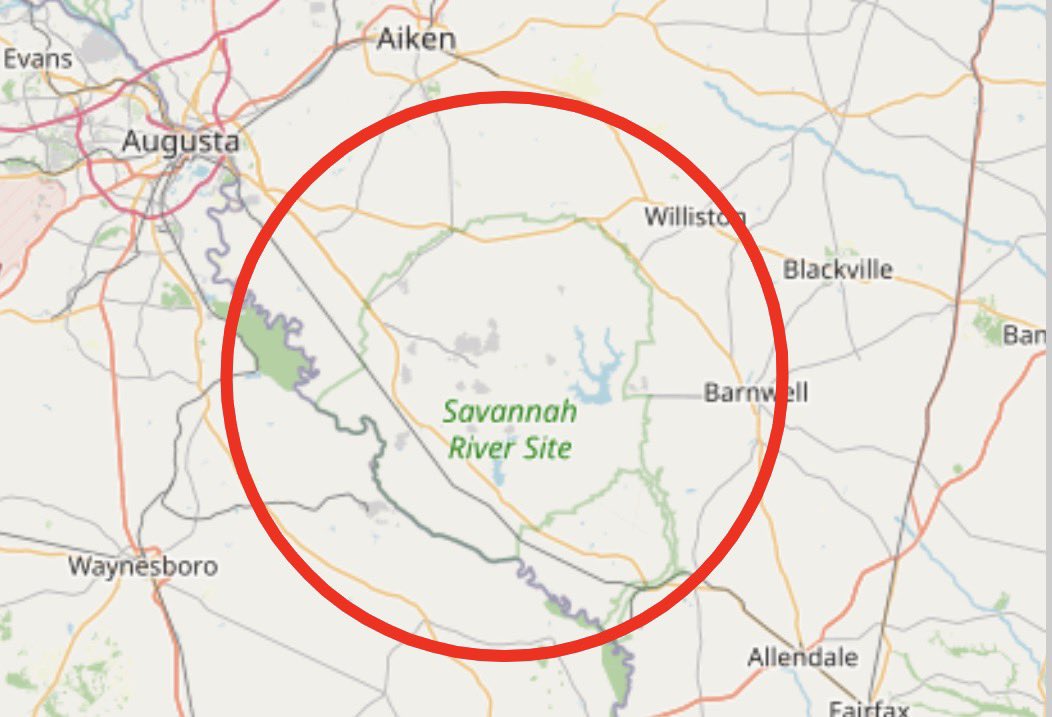 hntrbrkmedia's tweet photo. Breaking: the FAA has shut down airspace over the Department of Energy’s Savannah River Site, with a notice calling it a “US Government Nuclear Incident.” https://t.co/JEXIynfjsx