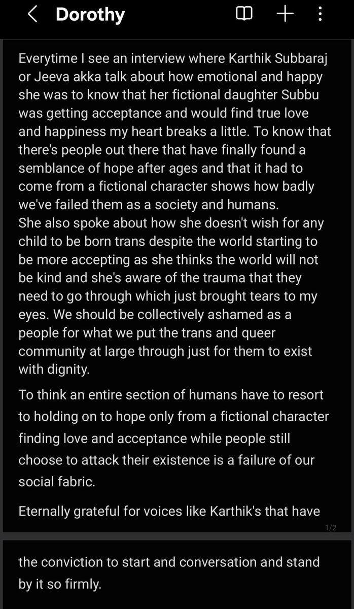 geeeeneeee_'s tweet photo. No amount of apologies will erase the trauma and pain we've put transwomen in this society through! They are truly 'ulaga uyirai kaakum Meenakshis' @darmaduraijeeva akka may you and your people get everything you want for in life and beyond! 
#DorothyTheCinemaTheChange https://t.co/0xOaS2wF9Q