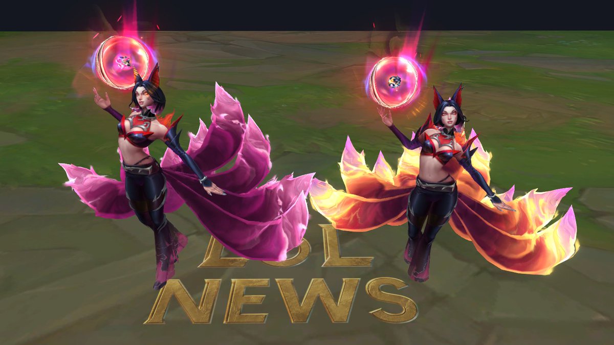 LoLNewsEN's tweet photo. K/DA 2026 Ahri in-game model (Updated) - #LeagueOfLegends 

Tails updated.

OLD / NEW https://t.co/7Cq7crpAjK