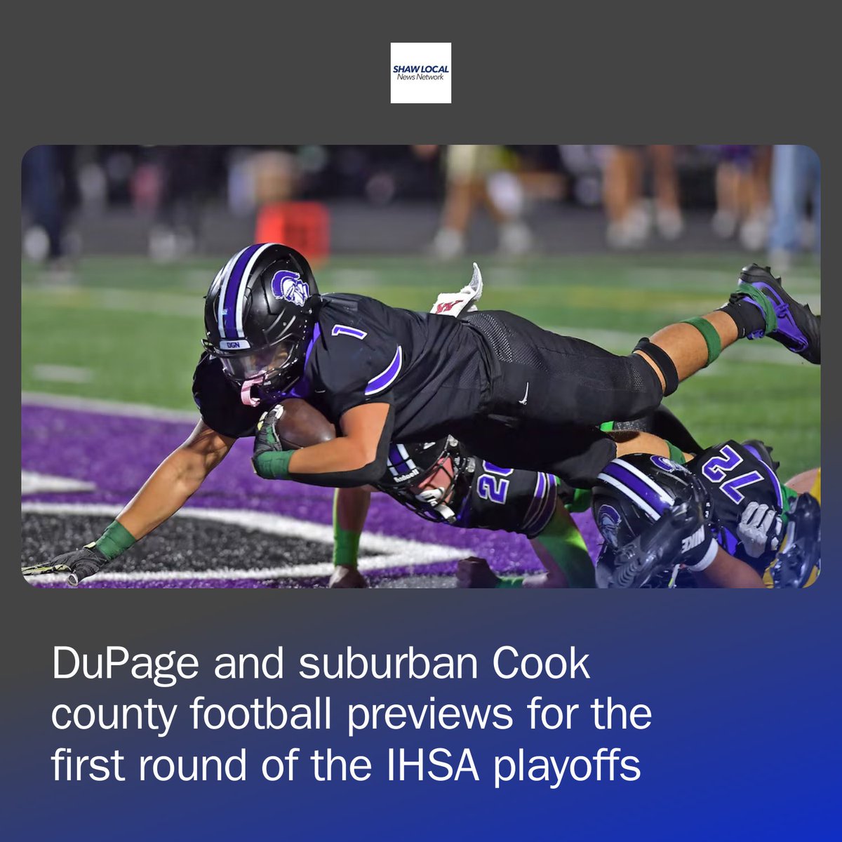 FNDrive's tweet photo. Wheaton Warrenville South hosts Joliet Catholic and Nazareth goes on the road to Dunlap in big Class 6A matchups, and Downers Grove South hosts York in Class 8A. Here are Joshua Welge's previews and picks for all the first-round games in the Suburban Life area. https://t.co/tRlp78VByb