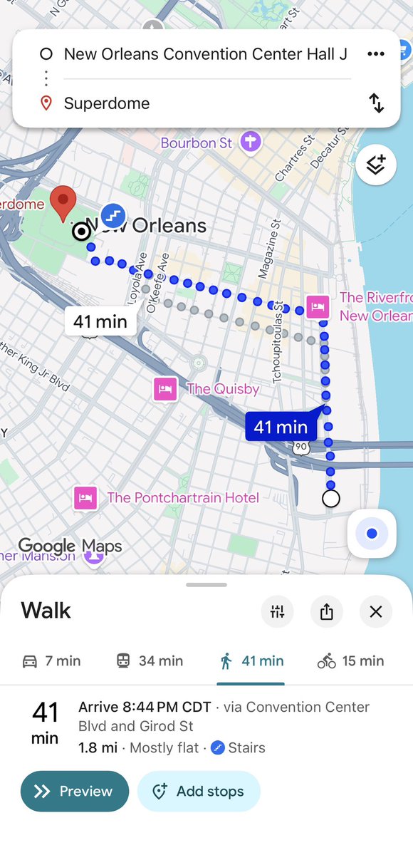 SUPRFUTUR's tweet photo. The Georgia World Congress Center to both the arena + stadium is both immediately closer than the convention center to the superdome.

I’m not advocating for it to be here at all. I’m just pointing out that the facts don’t support your argument. https://t.co/x2mU3dBExX