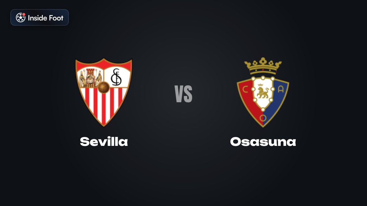 InsideFoot_fr's tweet photo. ⚽ Le Sevilla FC bat Osasuna lors de la 10e journée de LaLiga EA Sports. Il met fin à une série de trois matchs sans victoire.

#Sevilla https://t.co/bupuS5Yhxu