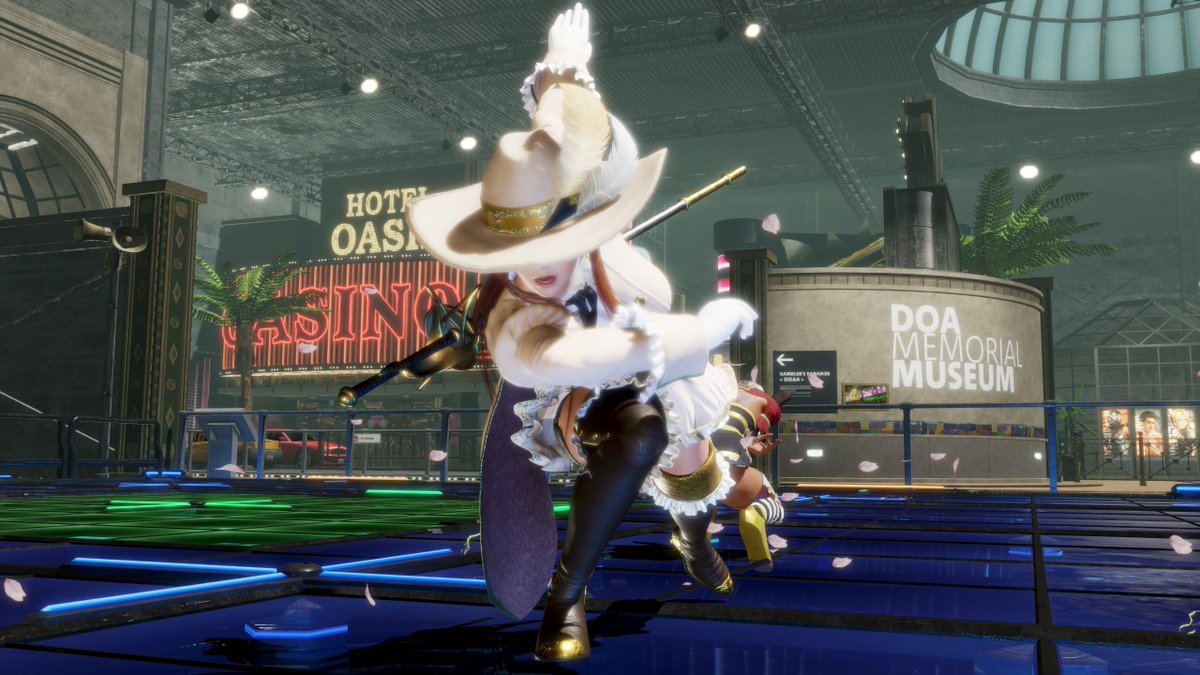 emptysaturday's tweet photo. Kasumi's Knight of Destiny costume is a fun, playful presentation. This theme would have best applied to all characters in game. Art is subjective but search "absolute territory" before calling this tame. #DOA6LR knows who its audience is and who the future of DOA will serve. https://t.co/fSW50z4Vaz