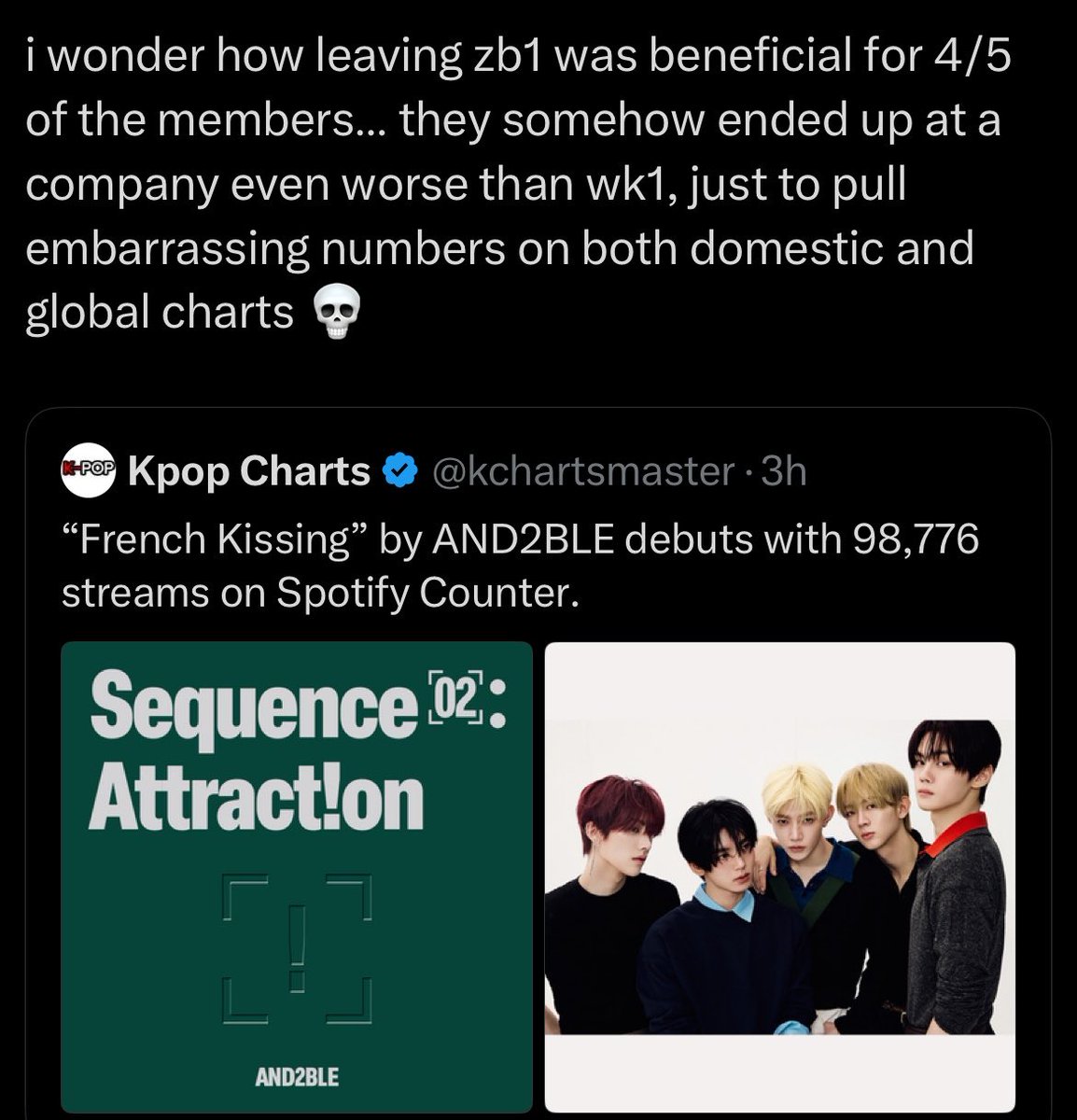 mochiirang's tweet photo. told you and2ble is a group that has to walk on eggshells. it’s not just the haters waiting to see them fail but even so-called “fans” are eagerly waiting to prove they were right all along. ndclo don’t let them discourage you https://t.co/uhfIsNKJYj