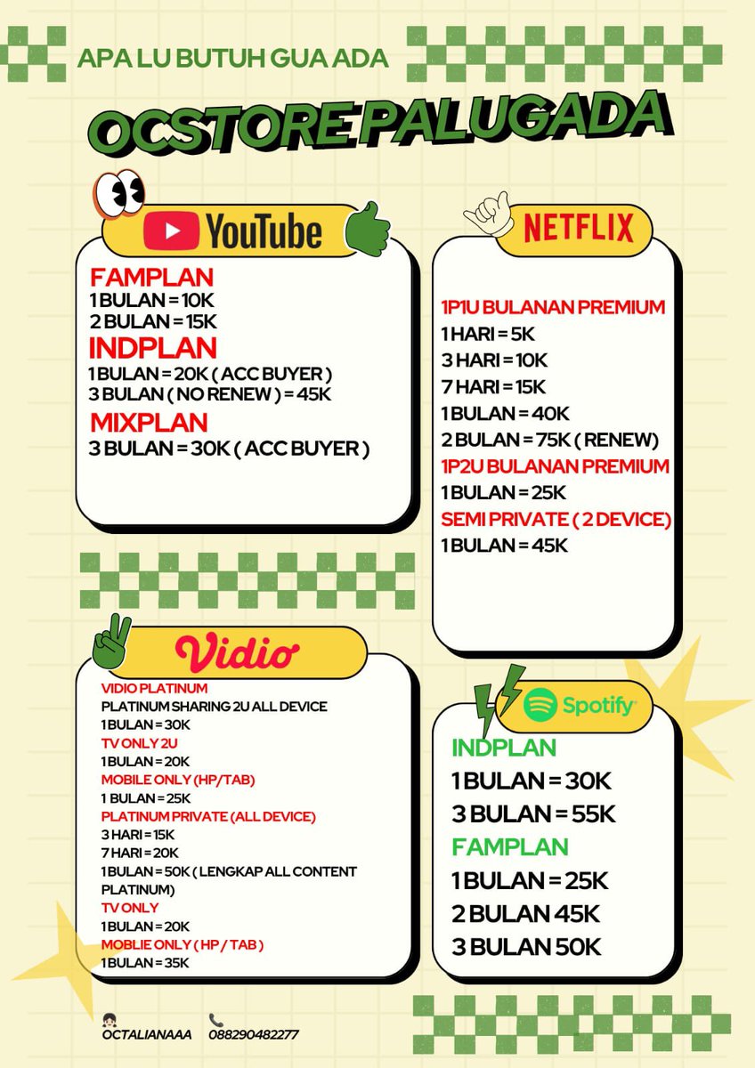 octalianaaa's tweet photo. Aloowww-🌟 Lagi butuh app prem murah dan bergaransi? bisa order di aku harga mulai dari 3k aja lohhh yukk langsung dm atau https://t.co/eKEs6q28rA aku mau tanya tanya aja juga boleh kooo!!!^^
- 004
#zonauang https://t.co/hR0MGcB8yL