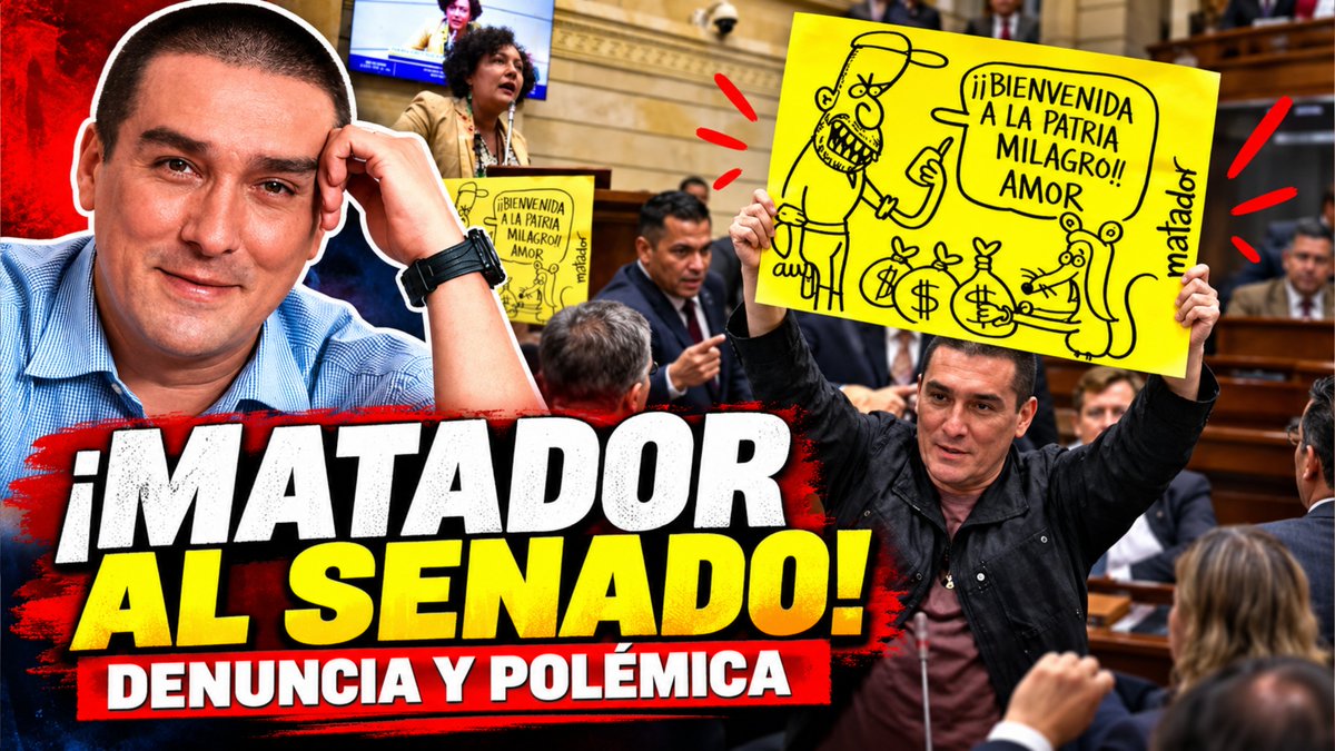 giroprogresista's tweet photo. 🚨 ¡MATADOR SACUDE EL SENADO! Polémica por caricatura y denuncias que no pudo exponer #Matador #SenadoDeColombia #IsabelZuleta
https://t.co/KQyFgaWzFA https://t.co/3OLqhyn3Kw