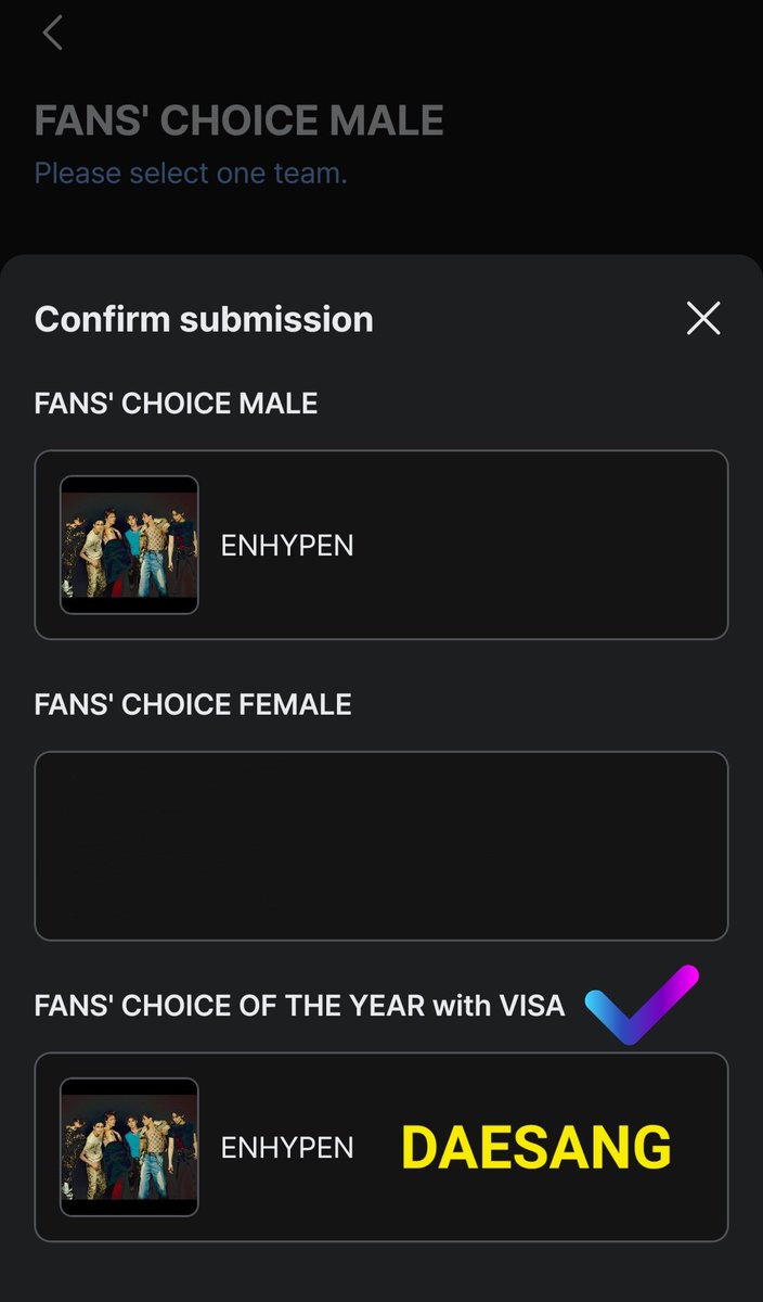 About___Enhypen's tweet photo. ENGENES please note 🚨

The rankings we see are only for the Bonsang. The DAESANG votes are BLIND. Anyone could be leading.

Our competition are both Male AND Female artists. The female top contenders are very strong competition. Do not make the mistake of underestimating them https://t.co/qCZzvPZEkK
