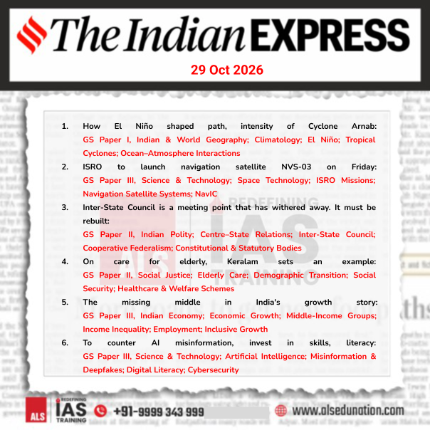 ALS_IAS's tweet photo. The Indian Express- Oct 29, 2026

#IndianExpress #TheIndianExpress #UPSCNewspaper #CurrentAffairs #DailyCurrentAffairs #UPSCPreparation #IASPreparation #CivilServicesExam #ALSIAS #IAS #UPSC #civilservices #civilservicesexam #UPSCaspirants #NewsAnalysis https://t.co/aS72btFkzL