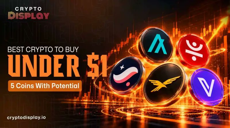 CryptoDisplayio's tweet photo. Best Crypto to Buy Under $1: 5 Picks to Explore in 2026
$ALGO, $JST, $STRK, $WLFI, $VET
👉For more Updates - https://t.co/XiRdb7jrOh
#CryptoDisplay #CryptoCommunity #TopPick #Crypto #TopTrending https://t.co/Q9bairzu74