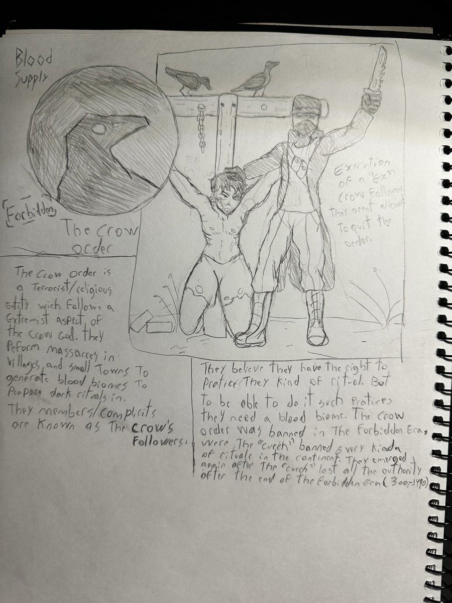 Delamir_'s tweet photo. Worldbuilding stuff.

I dont have acess for my pc for now on for a while but at least i can still draw and develop stuff for Blood Supply. https://t.co/uJ5d3sNeCd