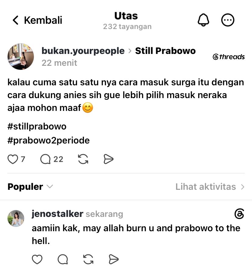 jenostalker's tweet photo. GUYS TOLONG AAMIIN-KAN DOA BELIAU SELALU BERSAMA PRABOWO SAMPAI BURN IN HELL 🙇‍♀️🙇‍♀️ https://t.co/2EFA8Xoyt7