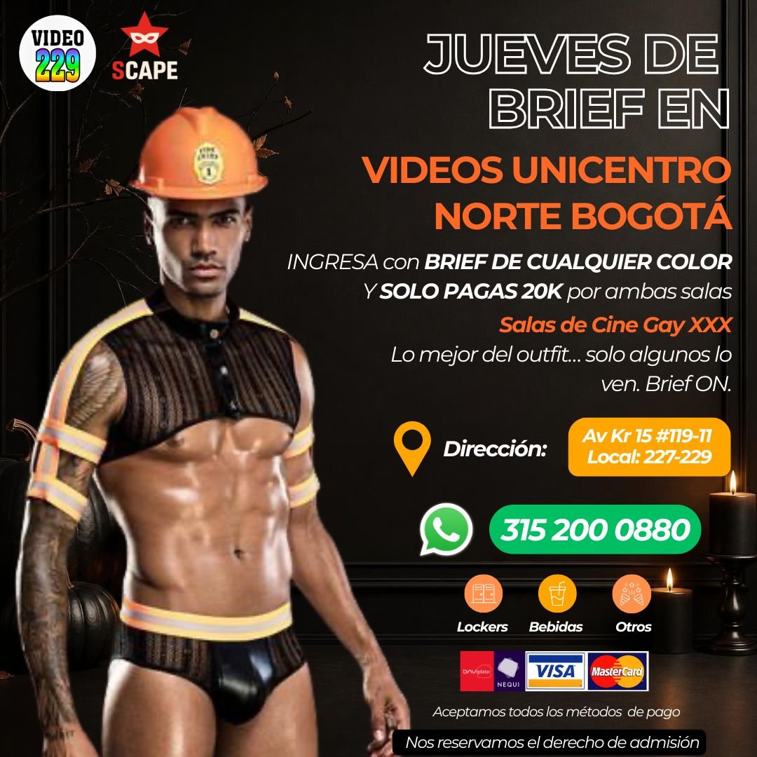 ScapeVideo's tweet photo. 🔥 JUEVES -BRIEF 
🔥este JUEVES se calienta 😈
es JUEVES de BRIEF en VIDEO SCAPE y VIDEO 229😈
💥cover desde 20K
🩲Dres code: BRIEF
🕛11AM -8PM
📍Av CRA 15 #119-11 local 227 y 229
💯Sector Unicentro Norte Bogotá 
WhatsApp 3152000880 https://t.co/3QSxnQ8cHQ