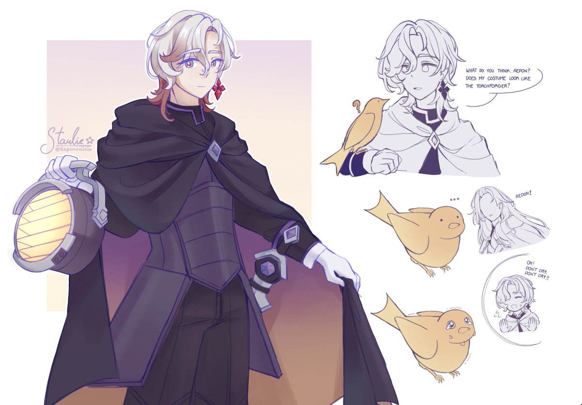 Sapoveniela's tweet photo. Saw a tweet around here of #Illuga dressing up as Solovei for Halloween and it genuinely had never left my mind oh my sweet nightingale uuu https://t.co/IYGZZukkw4