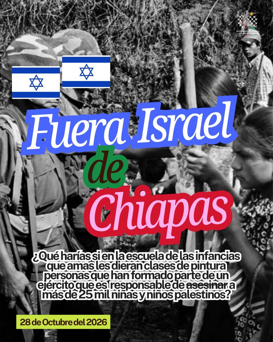 redxpalesgdl's tweet photo. ¿Qué harías si en la escuela de las infancias que amas les dieran clases de pintura personas que han formado parte de un ejército que es  responsable de asesinar a más de 25 mil niñas y niños palestinos? https://t.co/FRgJnaPixs