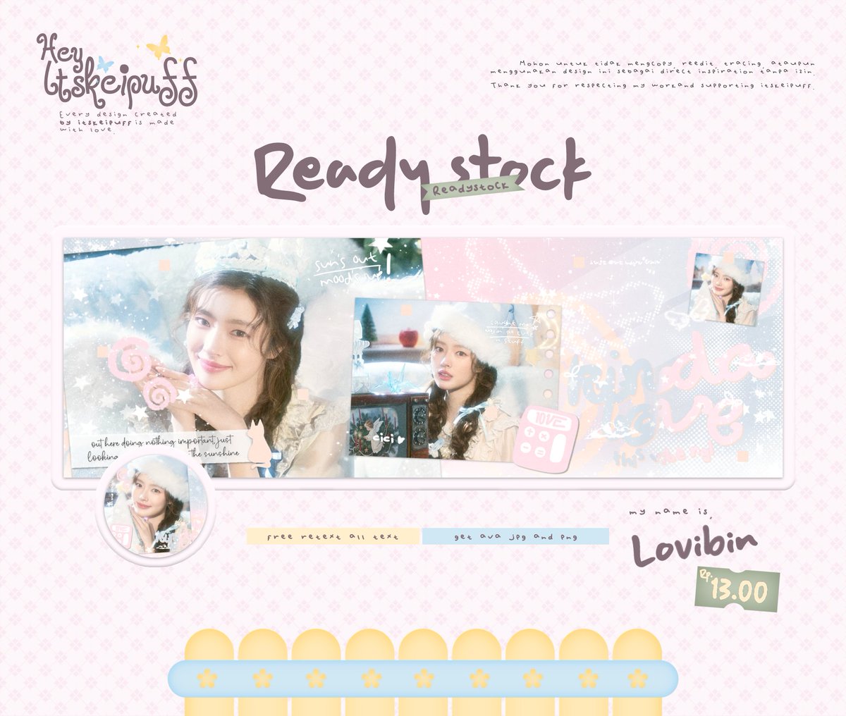 heyitskeipuff's tweet photo. Help repost, please 🥺

Aku ada layout ready stock edisi cici cantikku aka xu ruohan yang bisa langsung di take sekarang!! Ayo jajankk #zonauang https://t.co/I94LtROZwO