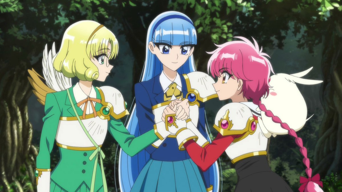 kaigan_zoi's tweet photo. #魔法騎士レイアース 第4話

このセフィーロでは意志の力が必要
信じる心こそが力となるのだ

光や仲間を助けたいと願う海・風は
攻撃の水魔法、治癒する魔法を
モコナを通して導師クレフから授り
アルシオーネをやっつけた
（ずっとおばさん扱いか）

私達3人は仲間だ
仲間がいると力が湧いてくる！ https://t.co/tjFkuKseDz