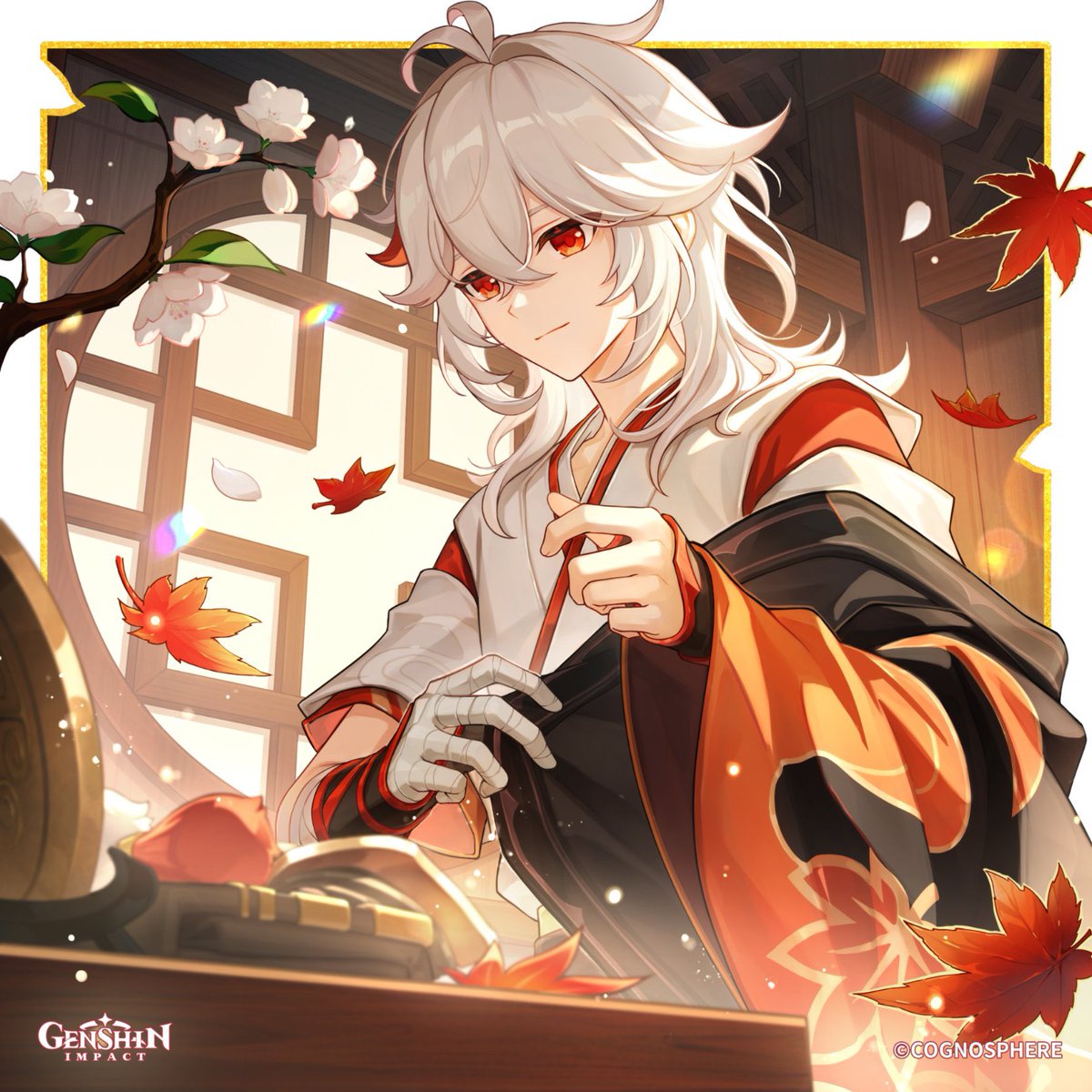 kzscrly's tweet photo. happiest kazuha day. they’ve finally let his hair loose 😭😭🍁🍁 https://t.co/dgphV7NJVv