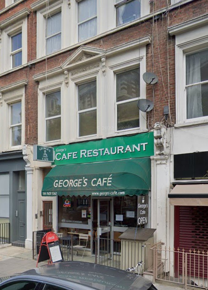 Knowledgepoint's tweet photo. Today, 36 Blythe Road is home to George's Cafe, a quintessential British greasy spoon. However, in 1900, this exact address served as the secret, international headquarters for the Hermetic Order of the Golden Dawn—a famous fin-de-siècle occult society whose members included WB Yeats, Bram Stoker, and Aleister Crowley.

On April 19, 1900, the infamous "Battle of Blythe Road" took place here. Sent by the society's eccentric founder, Aleister Crowley arrived to seize control of the temple room.

Crowley stormed the building wearing a kilt, a black Osiris mask, a tartan plaid wrap, and a large golden crucifix around his neck. He was brandishing a ceremonial dagger and casting curses as he climbed the stairs.

Poet W.B. Yeats and other London members physically stood their ground at the top of the stairs, refusing Crowley entry.

Instead of a magical duel, the dispute was ultimately settled when the landlords called the real-world London police to escort Crowley off the premises.