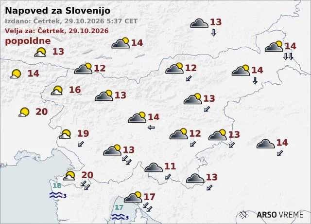 Image from ARSO vreme (@meteoSI)