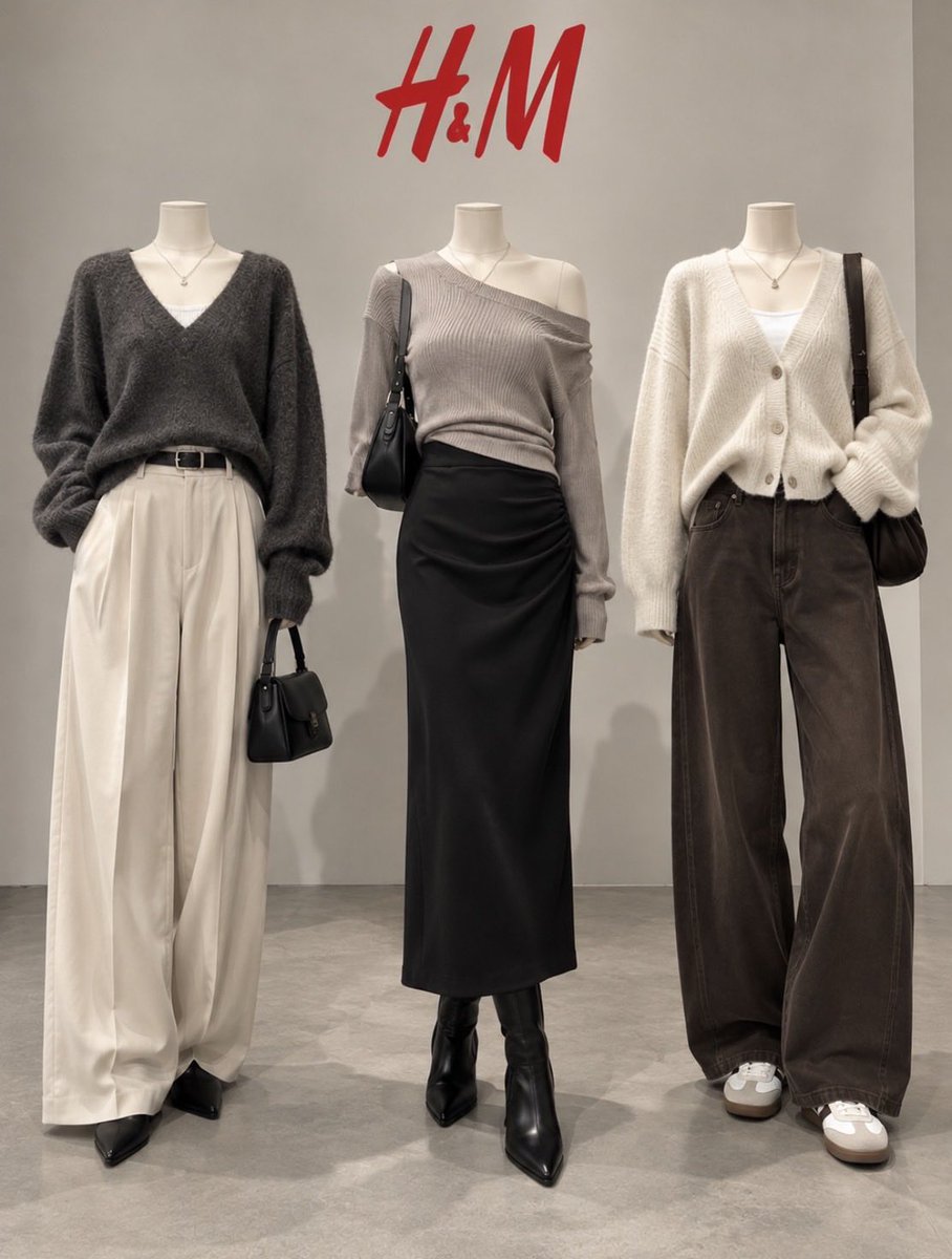 kan_code77's tweet photo. H&amp;M、着るだけで垢抜け確定。ゆるニット×美シルエットで韓国オンニ感でる！ https://t.co/69M6QZf0GG