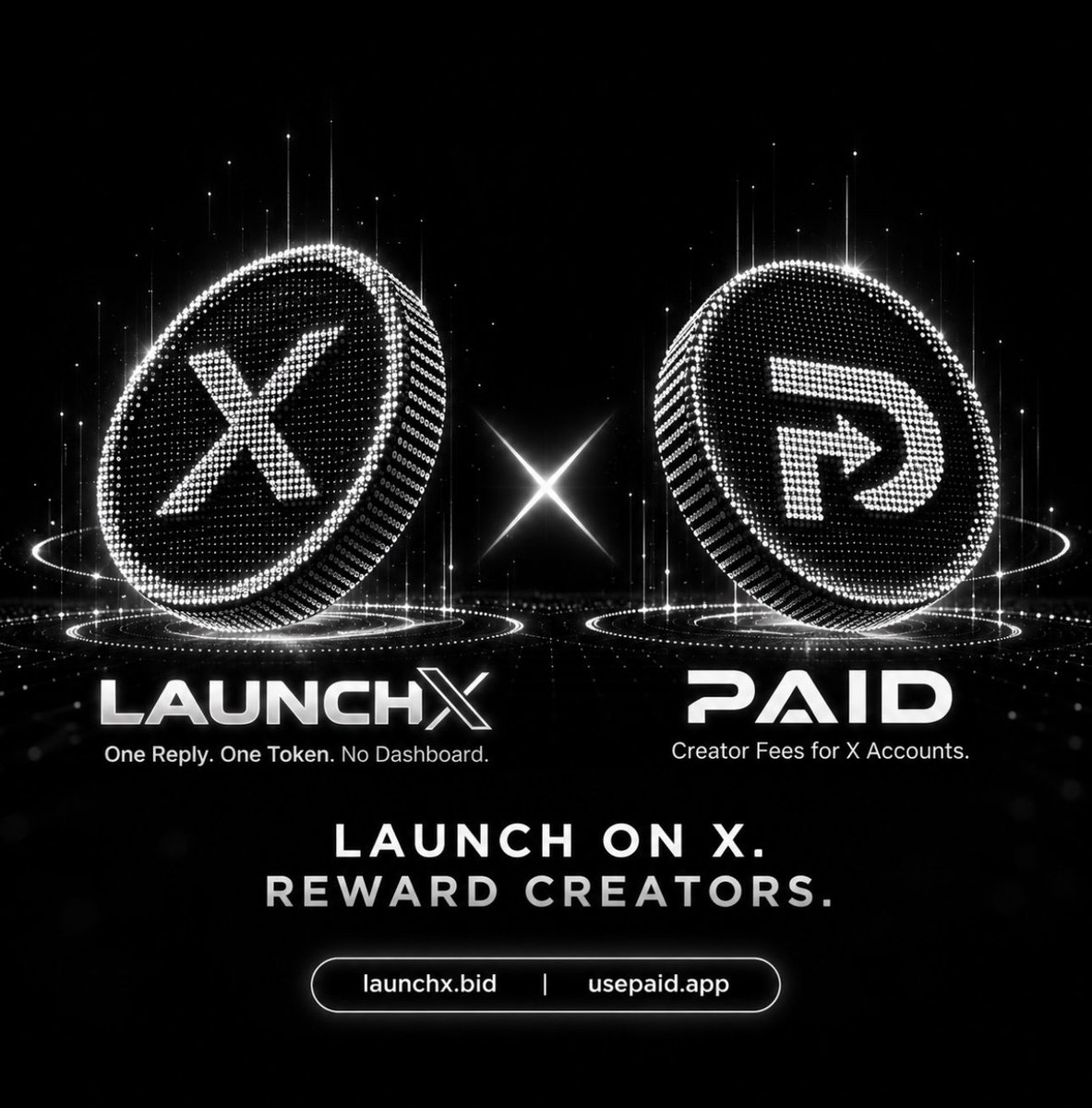 XlaunchOS's tweet photo. 🚀 LAUNCHX × USEPAID

Two technologies. One ecosystem. A new era of token launches on X.

We’re excited to announce our collaboration with @UsePaid.

LaunchX turns any X post into a Solana token with just one reply. AI handles the creation process — no complicated setup, no dashboard.

UsePaid brings creator fee infrastructure, connecting tokens with X accounts and enabling eligible creators to claim trading fees.

Together, we’re working toward a seamless ecosystem where:

⚡ Any X post can become a token.

🤖 AI simplifies token creation and deployment.

💰 Creator fees can flow to the X accounts behind the content.

🔗 Token launches, creator rewards, and on-chain activity come together.

Our vision is simple:

LaunchX handles the launch. UsePaid powers creator rewards.

We’re not just making token launches easier. We’re exploring a future where content becomes an on-chain asset and creators can participate in the value it generates.

One Reply. One Token. No Dashboard.

Launch on X. Reward creators with UsePaid.

This is just the beginning.

🌐 https://t.co/P8LW0u5aaU × https://t.co/9EA0fzT9WT

#LaunchX #UsePaid #Solana