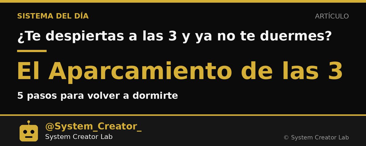 El Aparcamiento de las 3: cómo volver a dormirte (sin dar vueltas una hora)