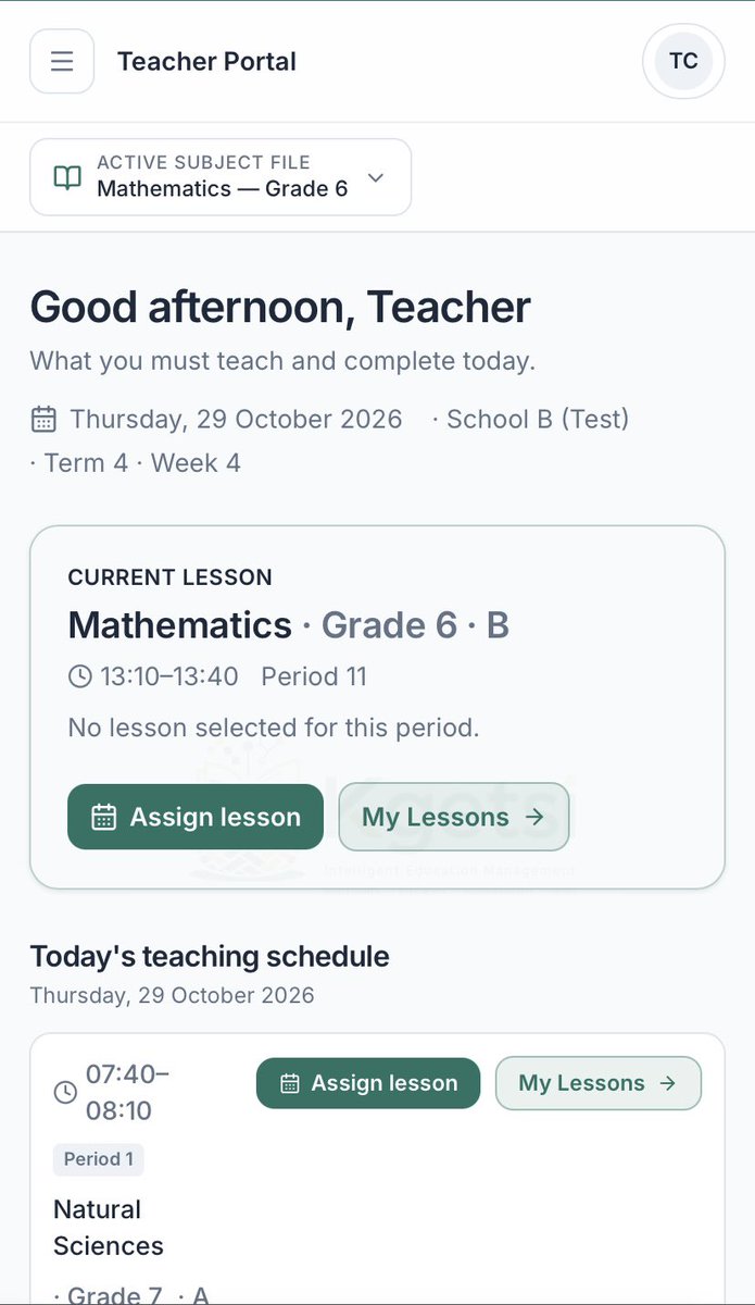 MaisonStavros's tweet photo. @Siviwe_G Minister I have created a South African education platform designed to reduce teachers’ administrative workload, automate curriculum planning &amp; tracking, and strengthen CAPS delivery. Less paperwork, more teaching. I’d welcome an opportunity to demonstrate its potential. https://t.co/Llx2ZIjCCA