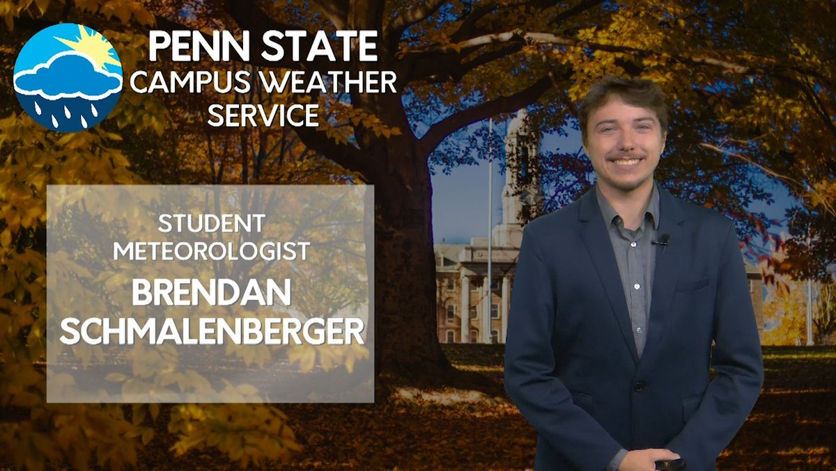 PSUWeather's tweet photo. Student Meteorologist Brendan Schmalenberger goes over a sunny and pleasant end to October! #PAwx
Link: https://t.co/sVKjOLhuAv https://t.co/pSRtJhicFz
