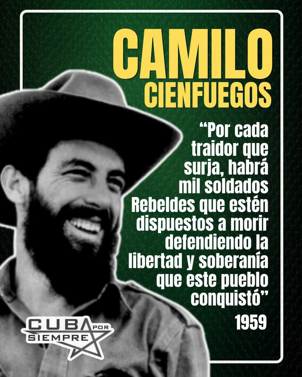 UyCubacoopera's tweet photo. Camilo no era una reliquia, era una semilla, y el pueblo la capacidad infinita de repetirlo. Sobre la Plaza de la Revolución, su imagen de acero sonríe desde 1979 junto a las palabras que le respondiera a Fidel: "Vas bien, Fidel". #CubaViveEnSuHistoria https://t.co/mshf5cGowX