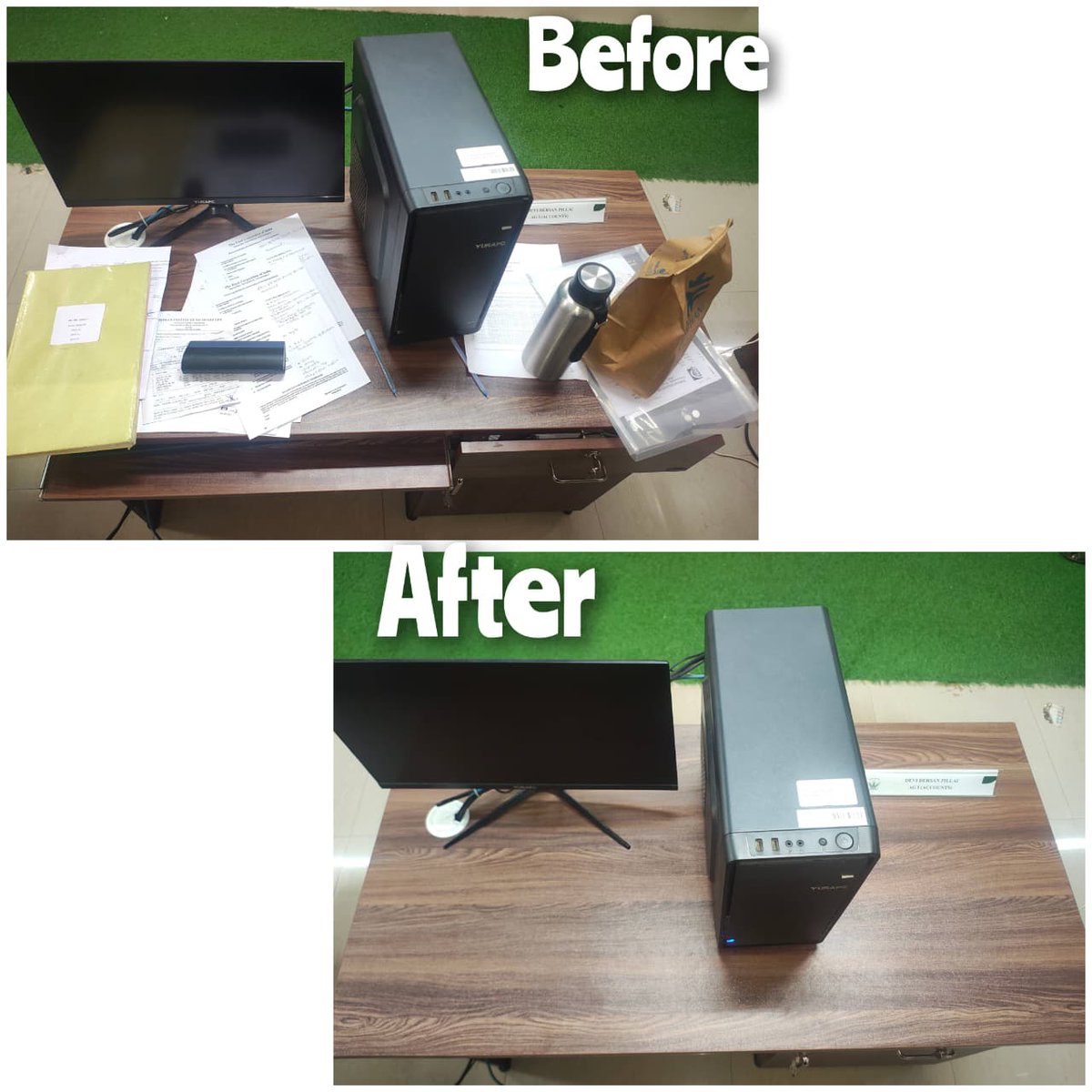 FCI_DO_TVM's tweet photo. FCI DO TRIVANDRUM
@FCI_DO_TVM
As a part of special campaign 6.0, cleanliness campaign conducted at FCI, Divisional Office, Trivendrum. #specialcampaign6.0 #Before #after #cleanworkspace https://t.co/tLuKk1ObFx