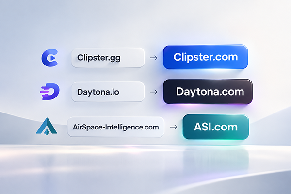 DNdomainname's tweet photo. Three companies. Three .com upgrades. 
🔹 Clipster .gg → Clipster .com — $100K
🔹 Daytona .io → Daytona .com — $500K
🔹 AirSpace-Intelligence .com → ASI .com — price undisclosed
The businesses are growing. Their names are getting shorter. And the exact-match .com is becoming part of the brand strategy.
Daytona raised $60M at a $1B valuation. ASI raised $325M at a $3B valuation.
These deals don’t prove every startup needs a .com. But they do raise an important question:
Is .com still optional when a startup scales — or does it become harder to ignore?
#Domains #DomainNames #Startups
