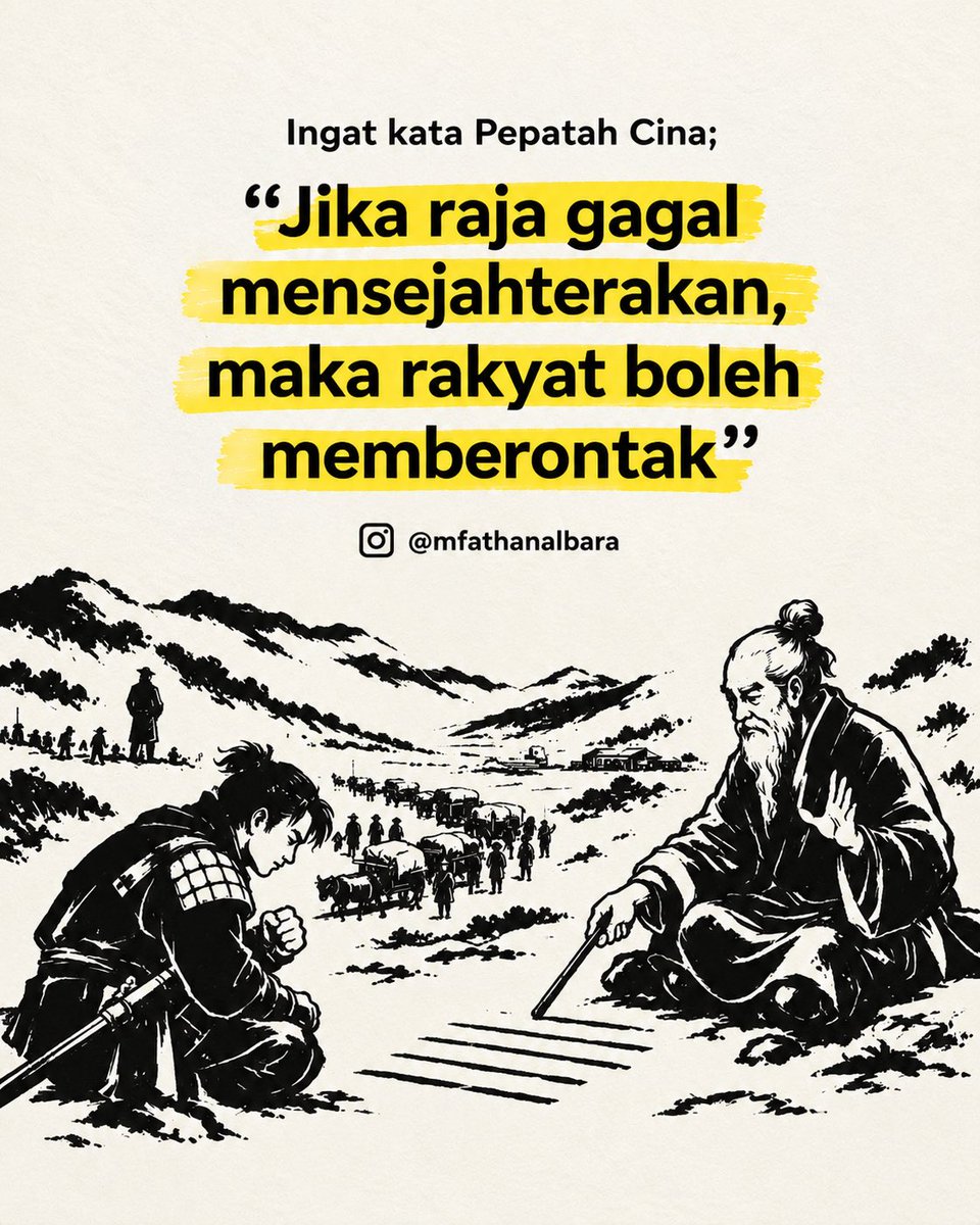 fathanAlbara's tweet photo. Peringatan kepada para penguasa, bahwa air yang tenang bisa membuat perahu berlayar, tetapi aliran yang deras dan arus yang marah juga bisa menenggelamkan perahu sebesar apapun. https://t.co/T6ip5d8YdZ