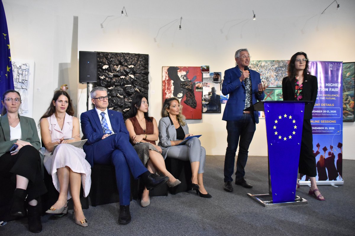 FrenchEmbassyPH's tweet photo. 🇪🇺🇫🇷 France at the European Higher Education Fair Press Conference

With 10 institutions, France will be the most represented country at #EHEF 2026! Meet with us on 20–21 November at Robinsons Manila.

Read more: https://t.co/DqrEgBV2FM https://t.co/zF8g50Wvlq